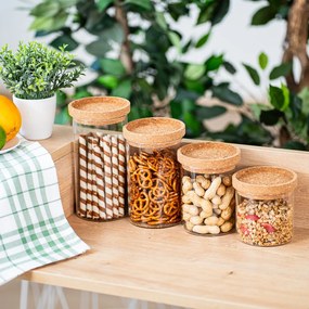 4Home Sklenená dóza na potraviny s vekom Cork, 850 ml, 850 ml
