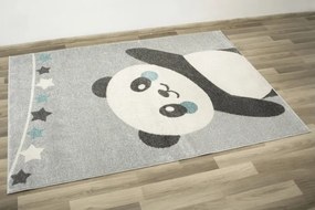 Detský koberec Emily Kids 5864A Panda sivý / tyrkysový