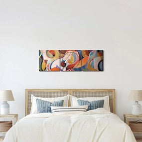 Obraz - Hudobný abstrakt (s hodinami) (90x30 cm)