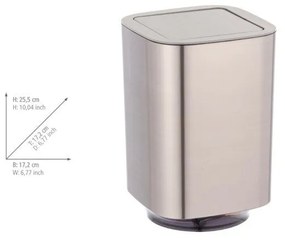 Plastový odpadkový kôš v lesklo striebornej farbe 5,5 l Auron – Wenko