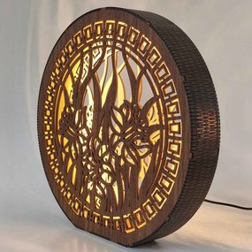 Stolná lampa z dreva Narcis | DAFFODIL: HDF - Orech 20 cm 4793-115248 LED0614