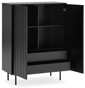 Čierna vysoká komoda 97x130 cm Sierra - Teulat