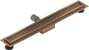 Mexen Flat, lineárny podlahový žľab 60 cm, M33, medená matná, 1C33060-15