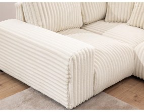 Krémová menčestrová rohová pohovka (ľavý roh/do tvaru "U") Justin – Ropez