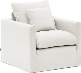 Biele ľanové kreslo Nora – Kave Home