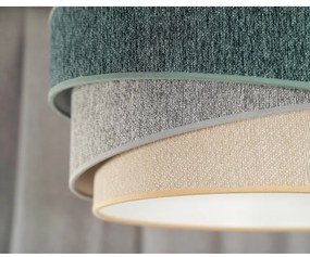 Duolla-Luster na lanku KOBO ECO REC. 1xE27/15W/230V pr. 45 cm zelená/šedá/krémová
