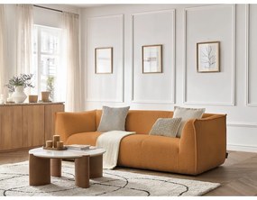 Pohovka z textílie buklé v horčicovej farbe 242 cm Giorgia – Bobochic Paris