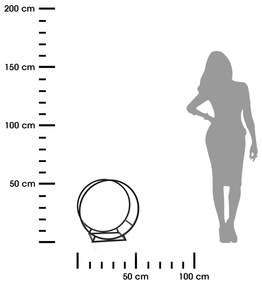 Kovový stojan na drevo Round, 50x51,5 cm, čierna