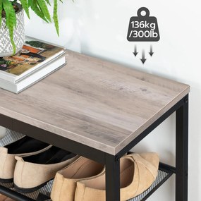 Botník s lavicí Vasagle Arvel 75 cm černý/šedý