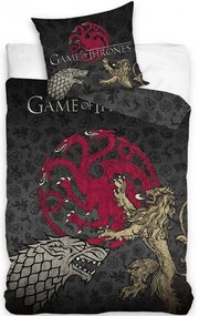 Bavlnené posteľné obliečky Hra o tróny - motív Pieseň ľadu a ohňa - 100% bavlna - 70 x 90 cm + 140 x 200 cm