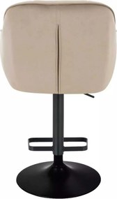 LuxuryForm DESIGN Barová stolička AVOLA VELUR na čiernom tanieri - latte