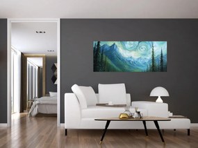 Obraz - Krajina s nádychom Van Gogha (120x50 cm)