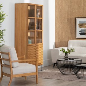 Vitrína v dekore jaseňa v prírodnej farbe 84,5x198 cm – Ixia