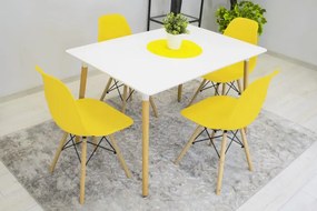 Set jedálenských stoličiek OSAKA žlté (hnedé nohy) 4ks