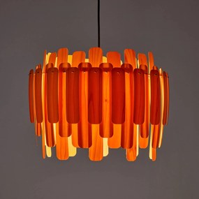 LZF Maruja drevená závesná lampa, oranžová