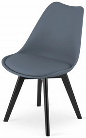 Tmavosivá stolička BALI MARK s čiernymi nohami