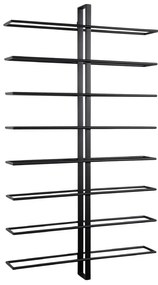 Čierny nástenný kovový regál na víno počet fliaš 16 Dual – PT LIVING