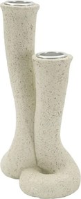 Dizajnový svietnik Stons 17,5 cm krémový