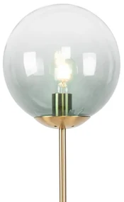 Art Deco stojaca lampa mosadz s zeleným sklom - Pallon