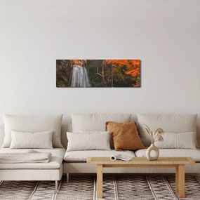 Obraz - Vodopád v Thajsku (s hodinami) (90x30 cm)