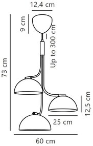 DFTP by Nordlux - Luster na lanku TULLIO 3xE14/25W/230V čierna