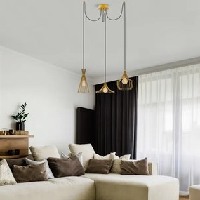 Luster na lanku MEZOPOTAMYA 3xE27/40W/230V pavúk zlatá