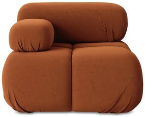 Oranžový zamatový modul pohovky (ľavý roh) Lokua – Makamii