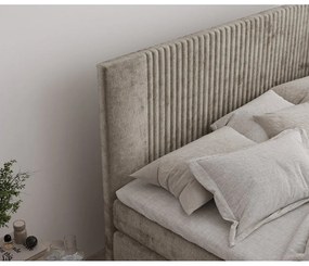 Svetlohnedá boxspring posteľ s úložným priestorom 160x200 cm Bergamo – Maison de Rêve