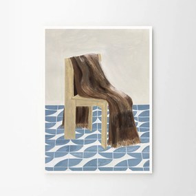 The Poster Club Plagát Chair with Blanket by Isabelle Vandeplassche 30x40