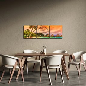 Obraz - Ostrov Bora Bora (s hodinami) (90x30 cm)