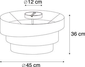 Moderné stropné svietidlo hnedé 45 cm 3-svetlo - Drum Trio