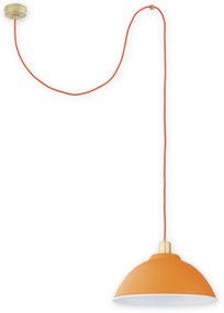LOREO Moderné závesné osvetlenie na drôte HTS PAT, 1xE27, 60W, oranžová, priemer 37cm