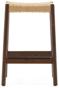 Hnedé/v prírodnej farbe barové stoličky v súprave 2 ks z dubového dreva (výška sedadla 66 cm) Yalia – Kave Home