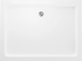 Mexen Rio, obdĺžniková sprchová vanička 100x80x14 cm + chrómový sifón, biela, 45108010