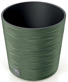Kvetináč Furu okrúhly Low 250 – tmavozelený