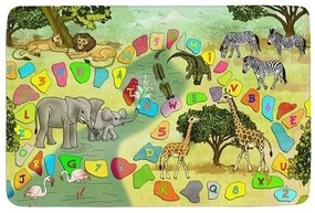 Protišmykový kusový koberec Safari, 76,5x117, viacfarebná, detská izba, BO-MA