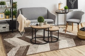 Koberec FEEL 5673/15044 HERRINGBONE hnedý / béžový / krémový / sivý
