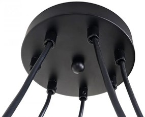 Závesné svietidlo H85 industrial, klietka 9 74197 - kov - Čierna