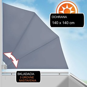 InternetovaZahrada Balkónová skladacia zástena 140x140 cm - antracit