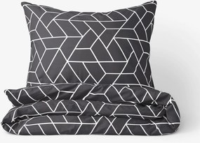 Goldea bavlnené posteľné obliečky - mozaika na tmavo sivom 150 x 200 a 50 x 60 cm