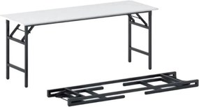 Konferenčný stôl FAST READY, 170x50 cm, čierna podnož, biela