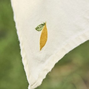 Ib Laursen Bavlnená utierka Lemon Embroidered