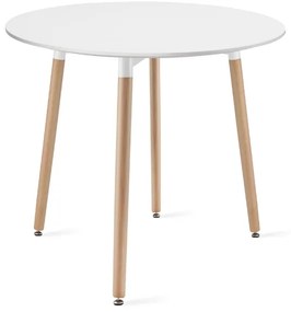 Jedálenský set 1+4, stôl KAMI 80x80 biely + stolička BALI MARK biela