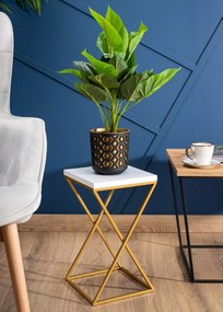 STOJAN NA KVETINÁČ LOFT6 40X24X24 CM ZLATÁ/BIELA