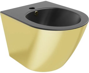 Mexen Lena, závesný bidet 480x370x325 mm, čierna matná - zlatá, 35224877