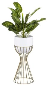 Kovový kvetináč LOFT 46x20 cm zlatá/biela