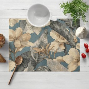 Biante Dekoračné prestieranie na stôl Porto PRT-005 Kvety a listy na tmavo modrom 30x40 cm