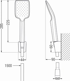 Mexen príslušenstvo - 1-bodový ručný sprchový set R-62, biela, 785625052-20