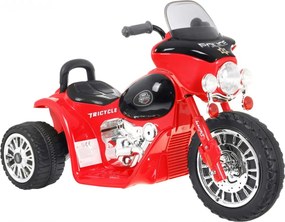 Ramiz Elektrická motorka Chopper pre deti červená + 3 kolesá + zvuky + LED svetlá