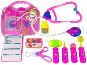 Lean Toys Lekárska súprava v ružovom kufríku